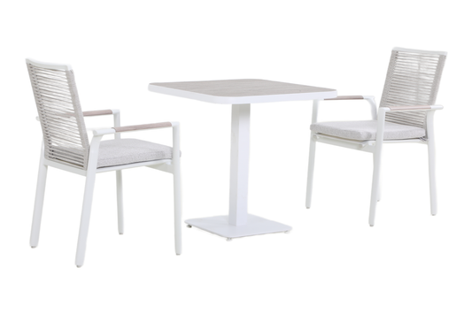 ACONITO III 2-Seater Outdoor Bistro Setting angle view on a white background