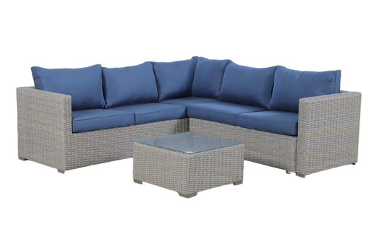 ASFODELO III 4-Seater Modular Outdoor Lounge Setting - Angle profile on a white background