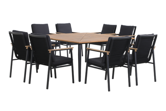 DATURA IX 8-Seater Outdoor Dining Setting - Angle view on a white background