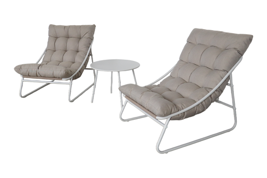 GERANIO III 2-Seater Outdoor Chat Setting - Angle view on a white background