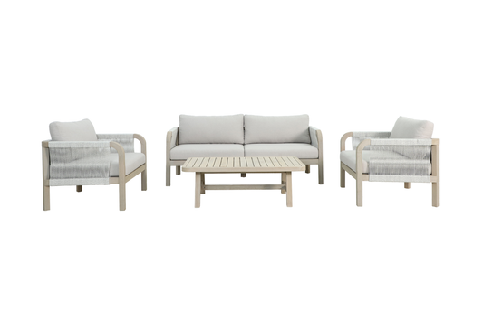 HOSTA IV 4-Seater Outdoor Lounge Setting – Front View on White Background