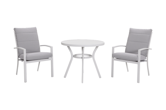 MELO III 2-Seater Outdoor Bistro Setting - Front view on a white background