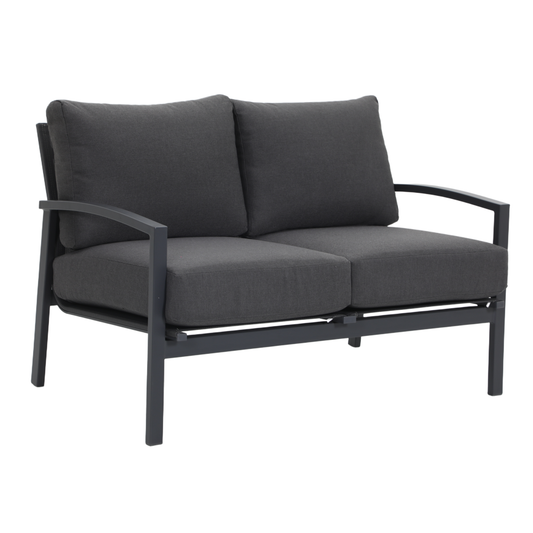 PESCO Outdoor 2-Seater Lounge - Gunmetal - Angle view on a white background