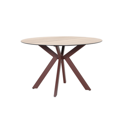 FRAGMA VII 6-Seater Outdoor Round Dining Setting in Wine Red - Round Dining Table Detail