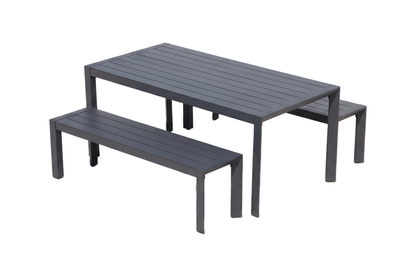 ABETE III 6-Seater Outdoor Dining Setting - Angle view on a white background