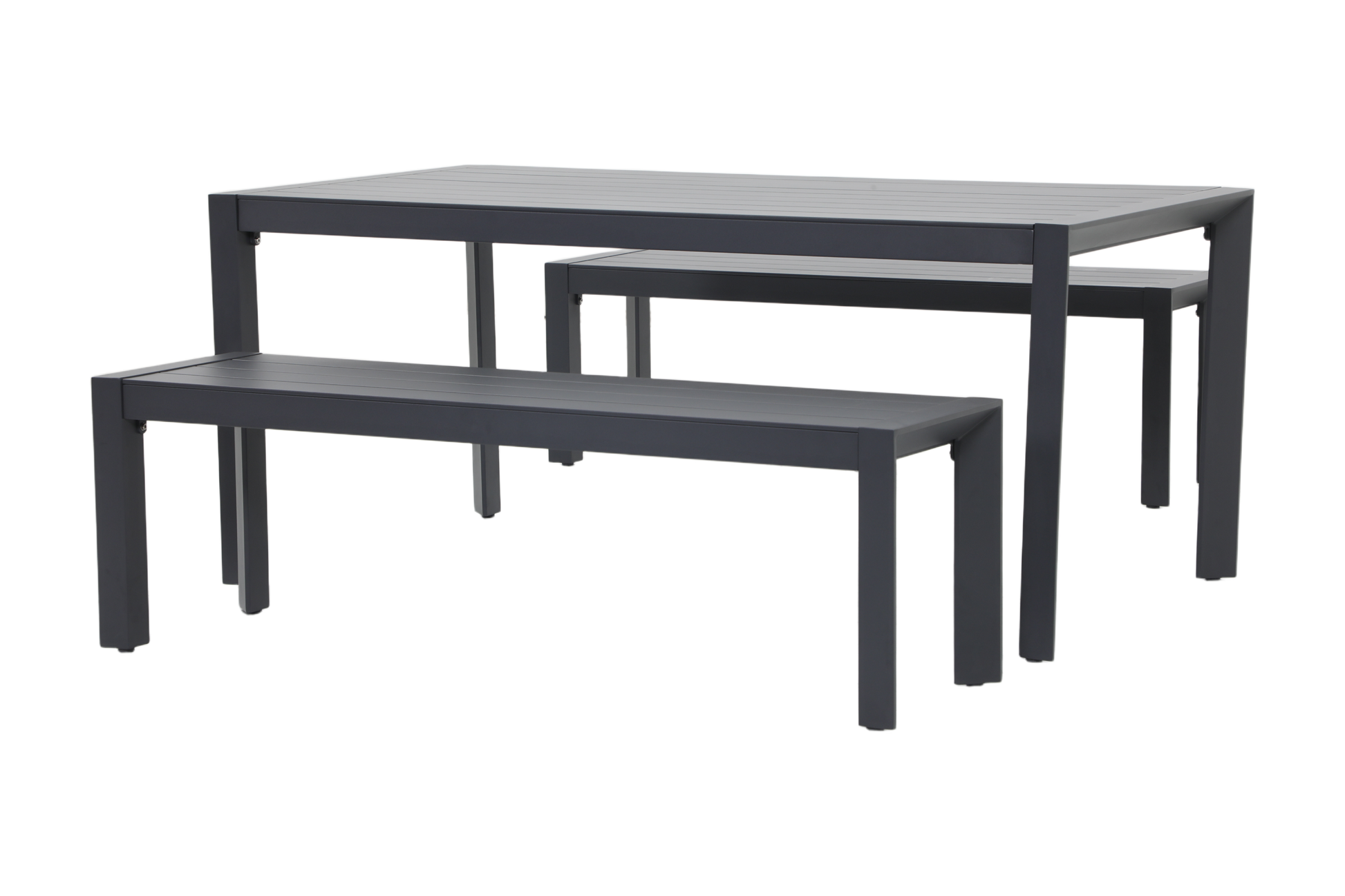 ABETE III 6-Seater Outdoor Dining Setting - Low profile view on white background