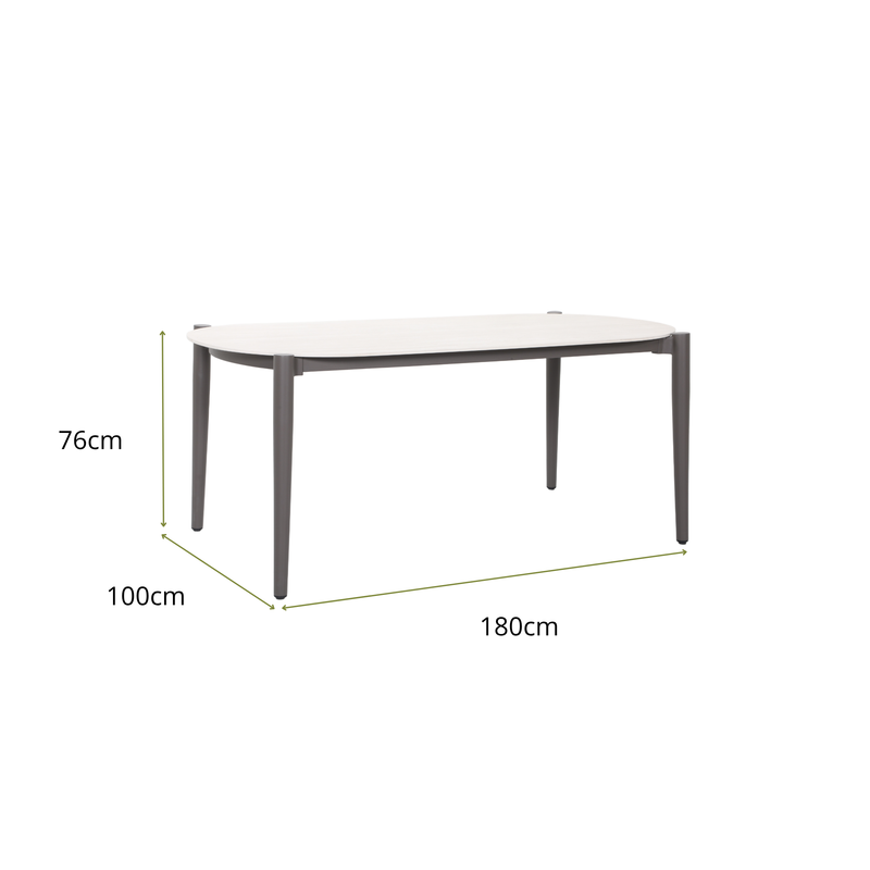 ALYA VII 6-Seater Outdoor Dining Setting - Dining Table Dimensions