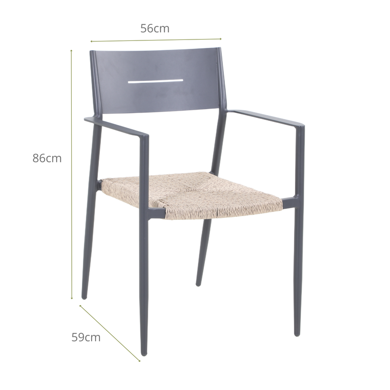 ARALIA IX 8-Seater Outdoor Dining Chair Dimensions