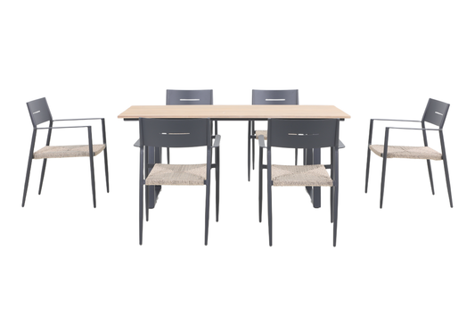 ARALIA VII 6-Seater Outdoor Dining Setting on a white background