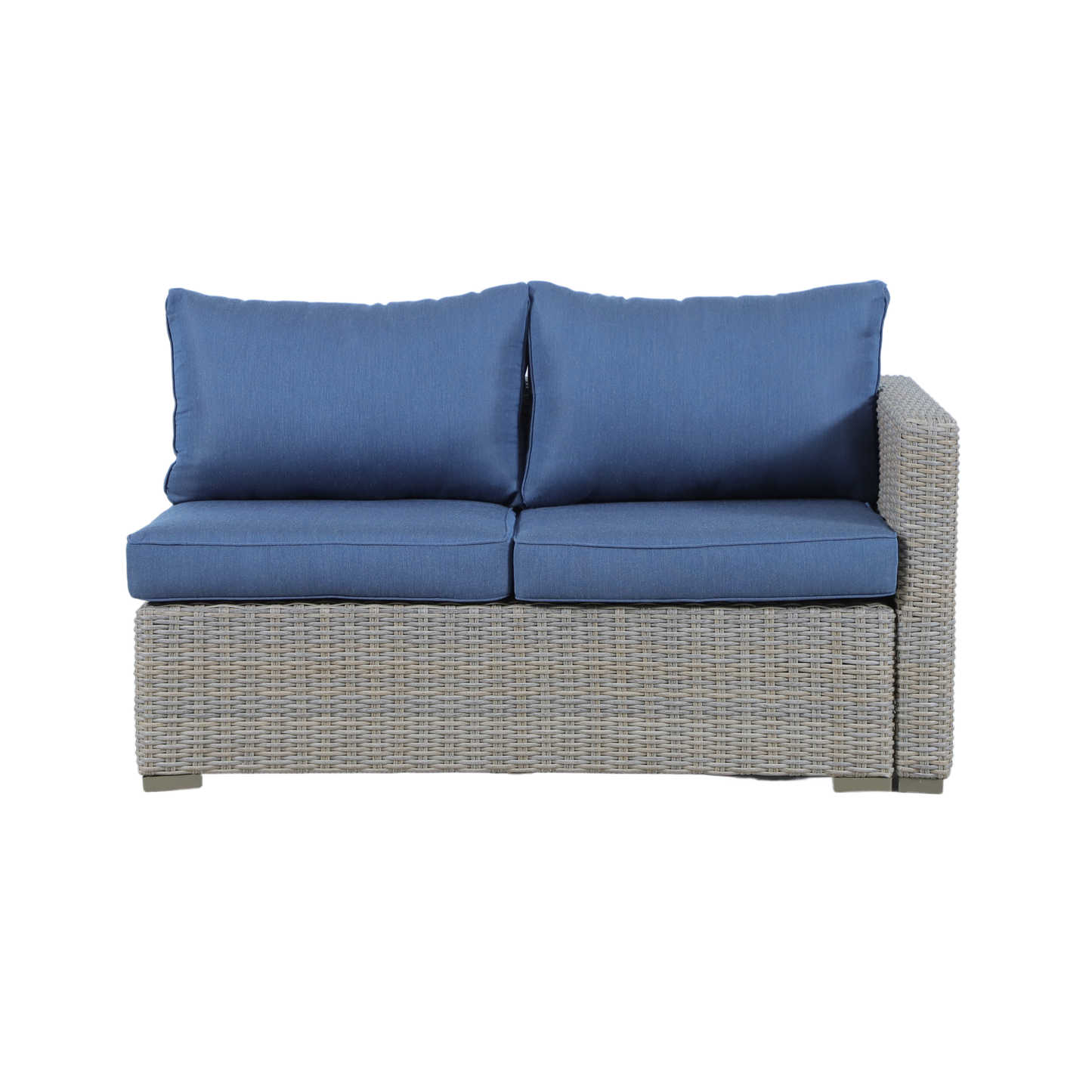 ASFODELO III 4-Seater Modular Outdoor Lounge Setting - Double left lounge with navy cushions