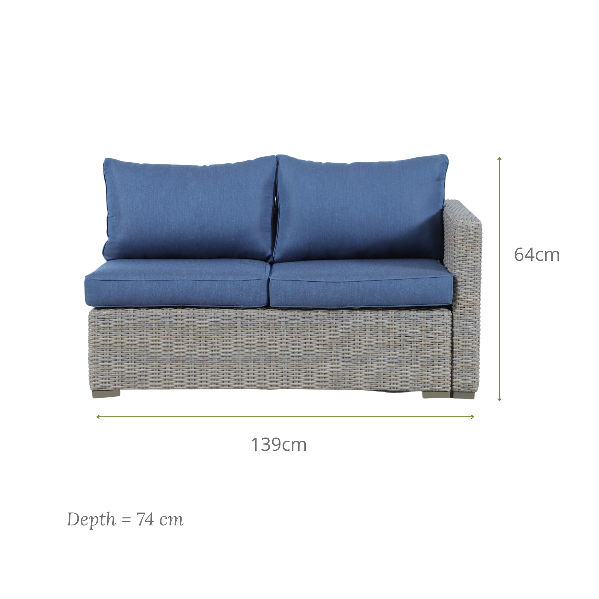 ASFODELO III 4-Seater Modular Outdoor Lounge Setting- Triple Lounge Dimension- Double Left Lounge Dimension