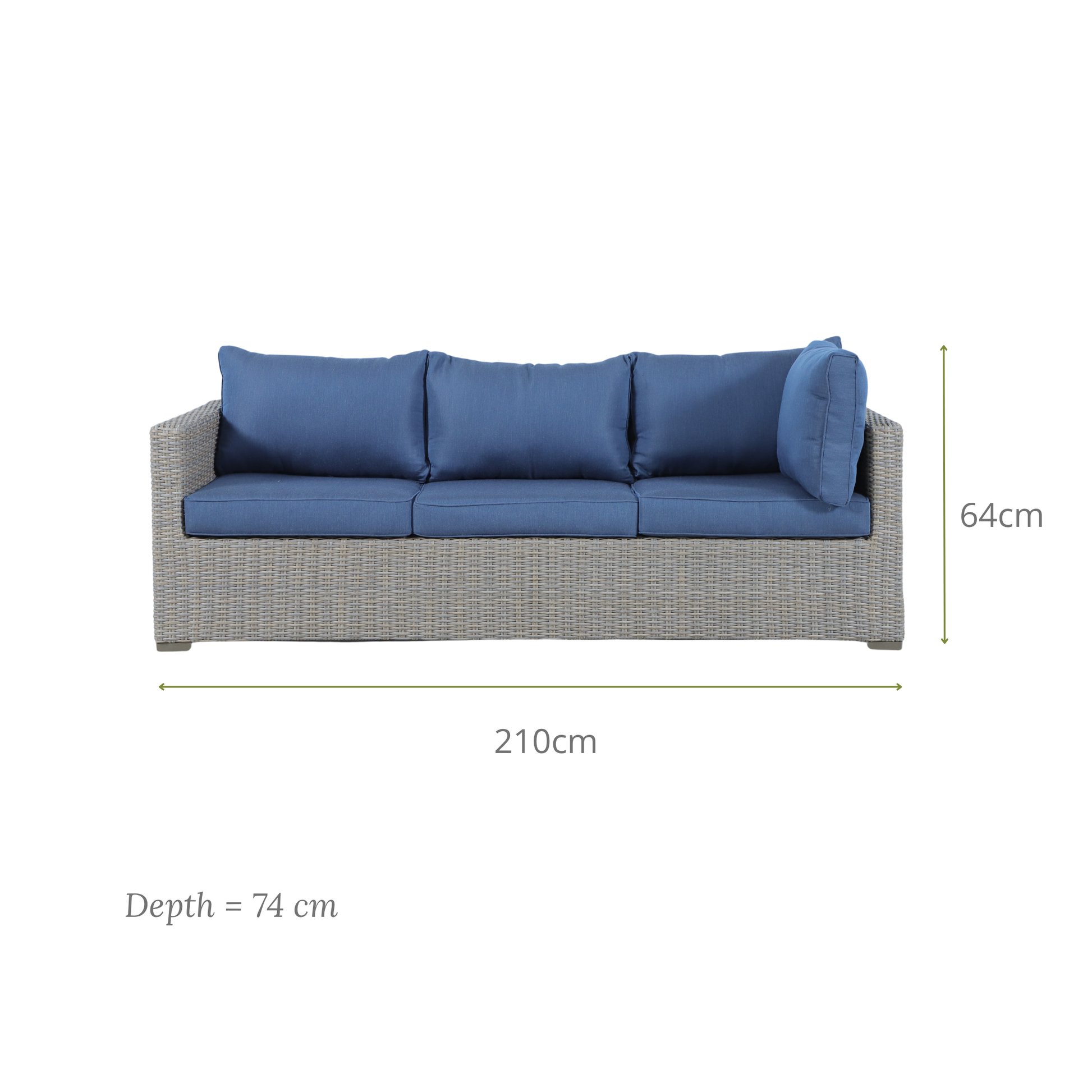 ASFODELO III 4-Seater Modular Outdoor Lounge Setting- Triple Lounge Dimension