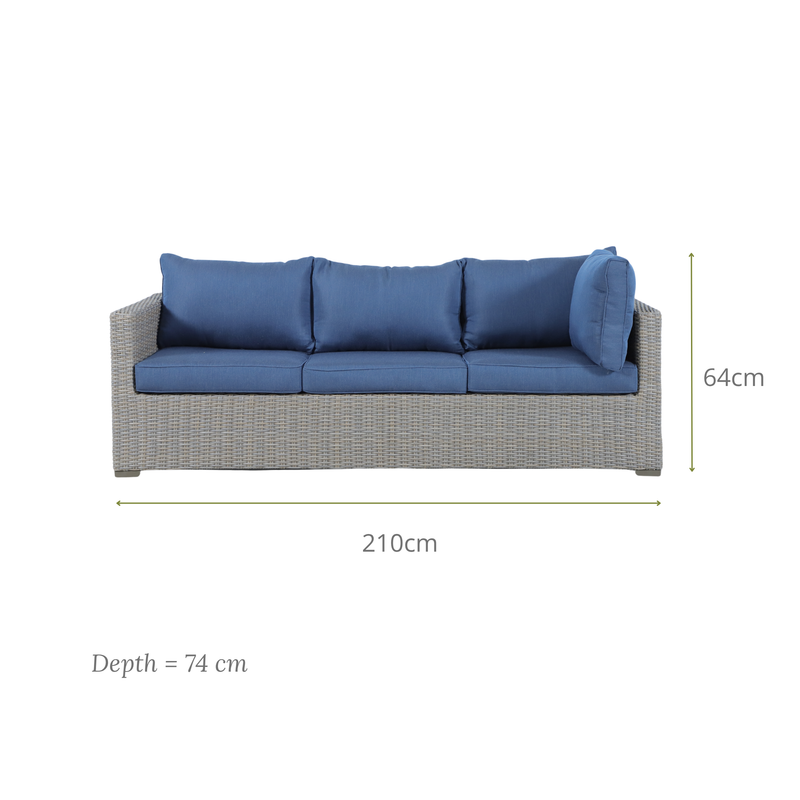 ASFODELO III 4-Seater Modular Outdoor Lounge Setting- Triple Lounge Dimension