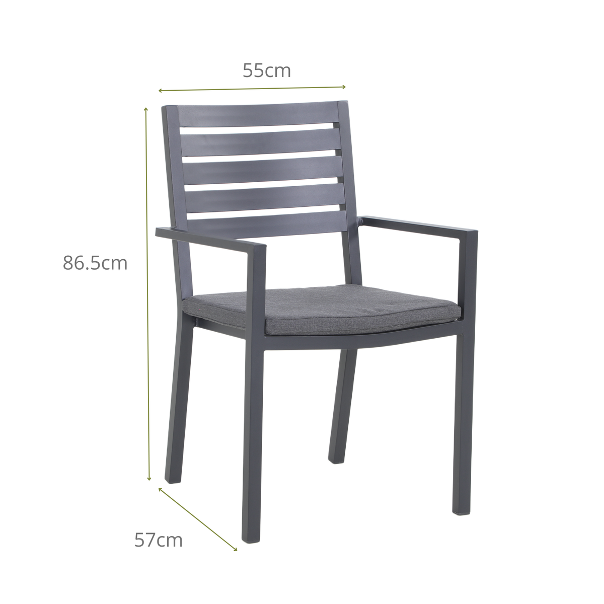 AZALEA VII 6-Seater Outdoor Dining Chair Dimensions