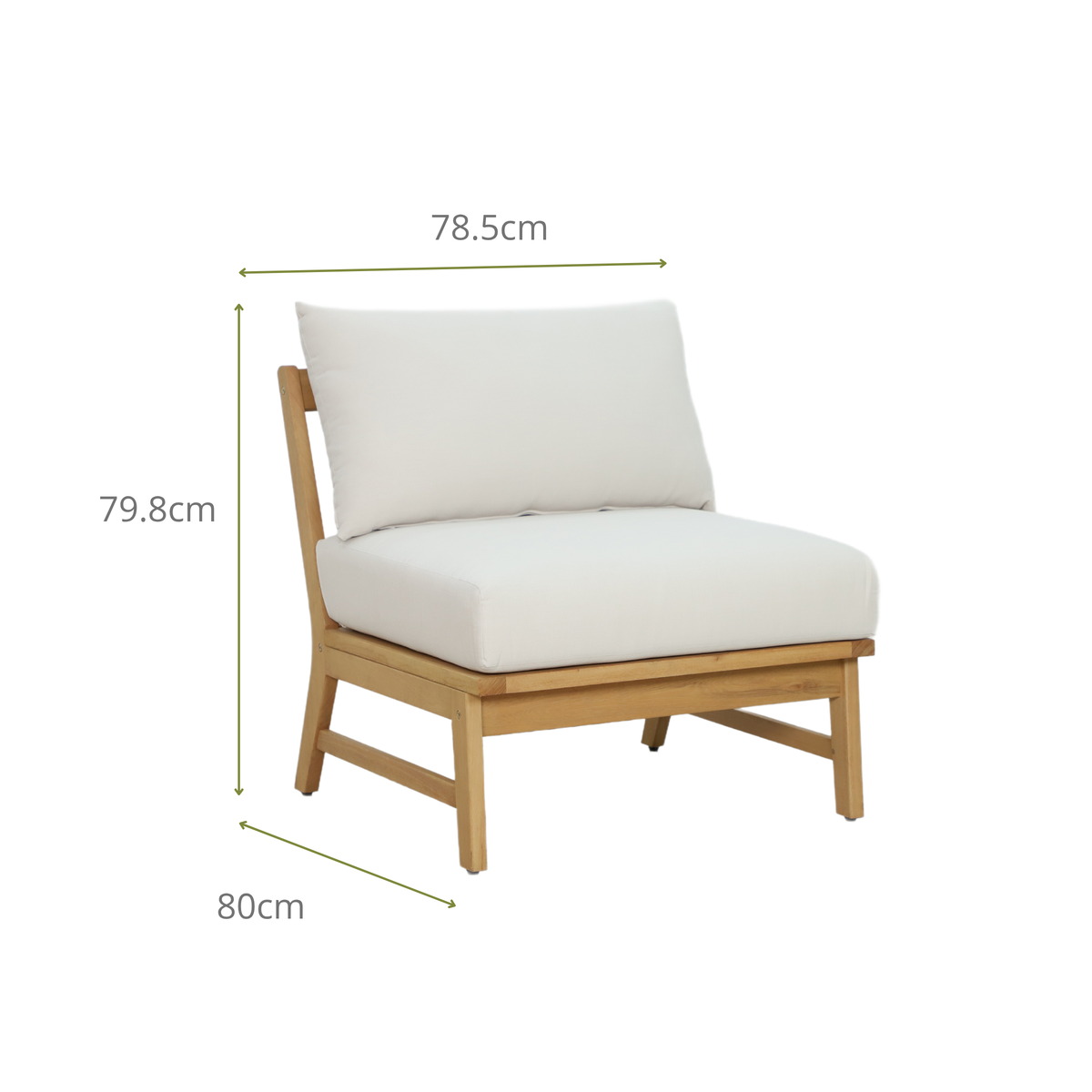 CAMELIA IV 5-Seater Outdoor Modular Lounge- Armless Lounge Dimensions