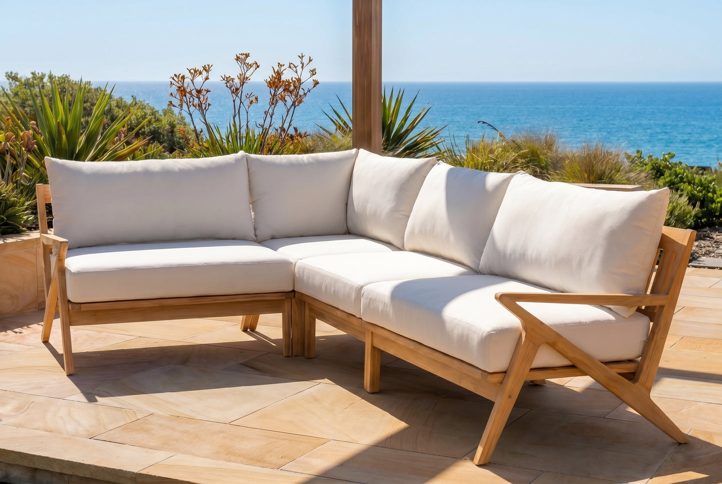 CAMELIA IV 5-Seater Outdoor Modular Lounge in a coastal backdrop