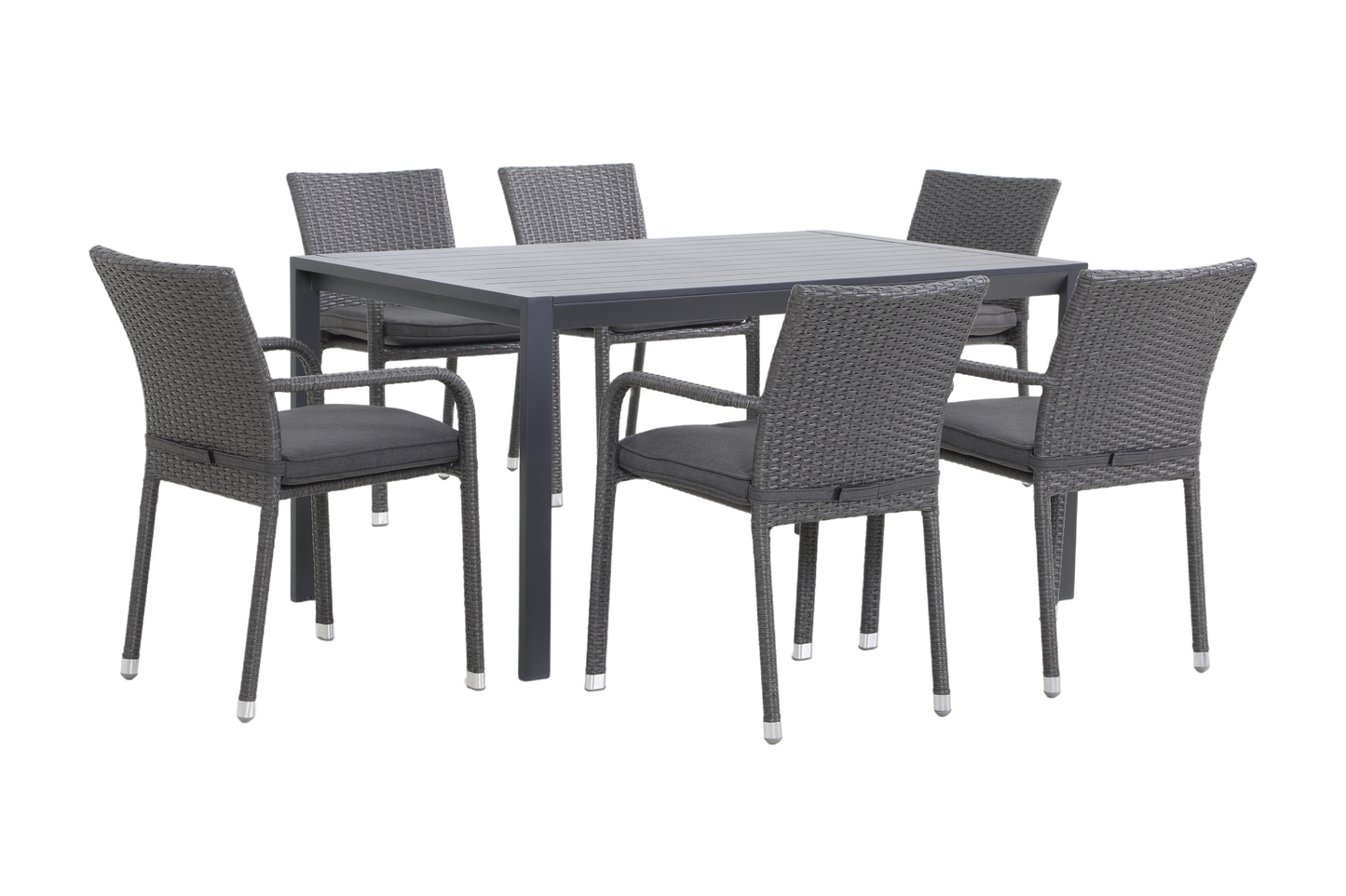 CARPINO VII 6-Seater Outdoor Dining Setting - Angle view on a white background