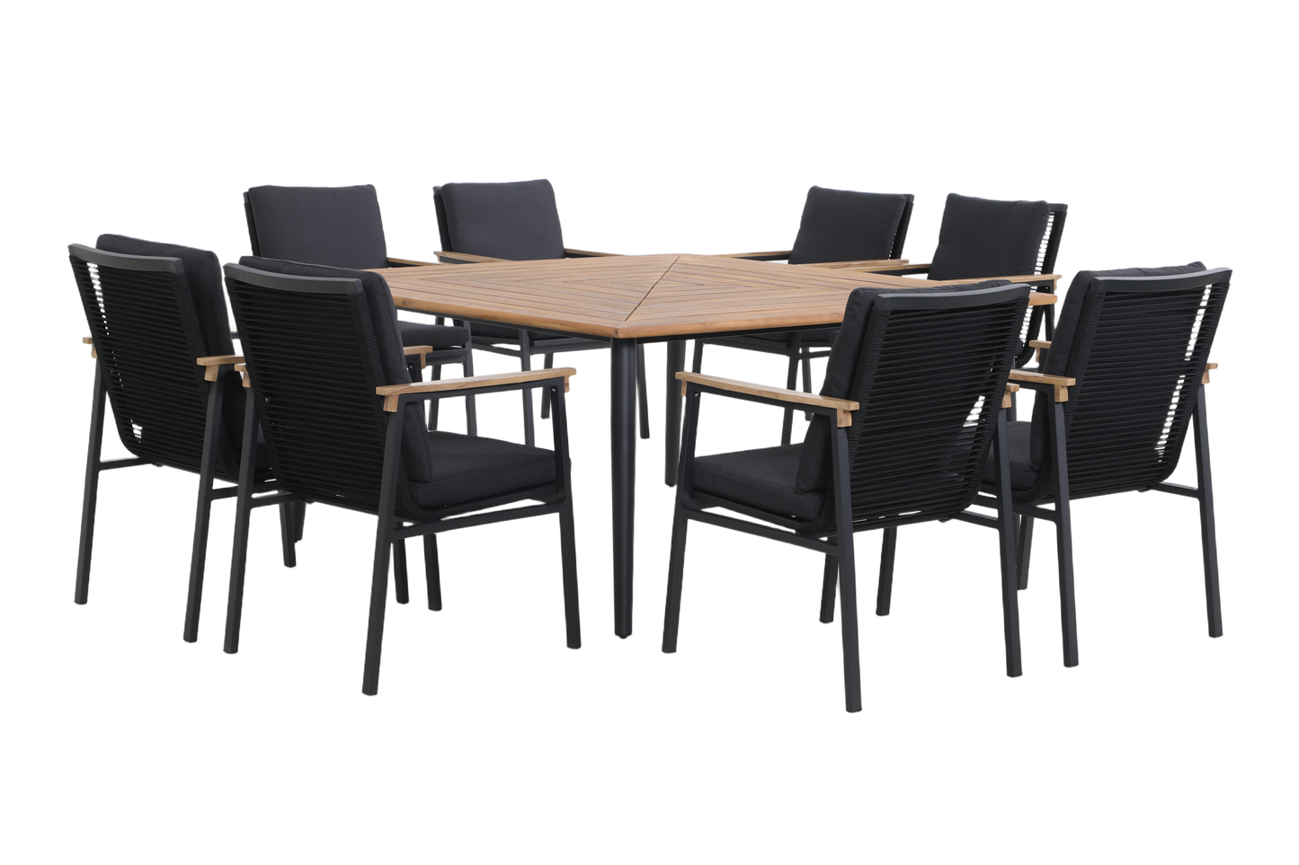 DATURA IX 8-Seater Outdoor Dining Setting - Angle view on a white background