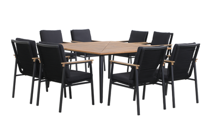 DATURA IX 8-Seater Outdoor Dining Setting - Angle view on a white background