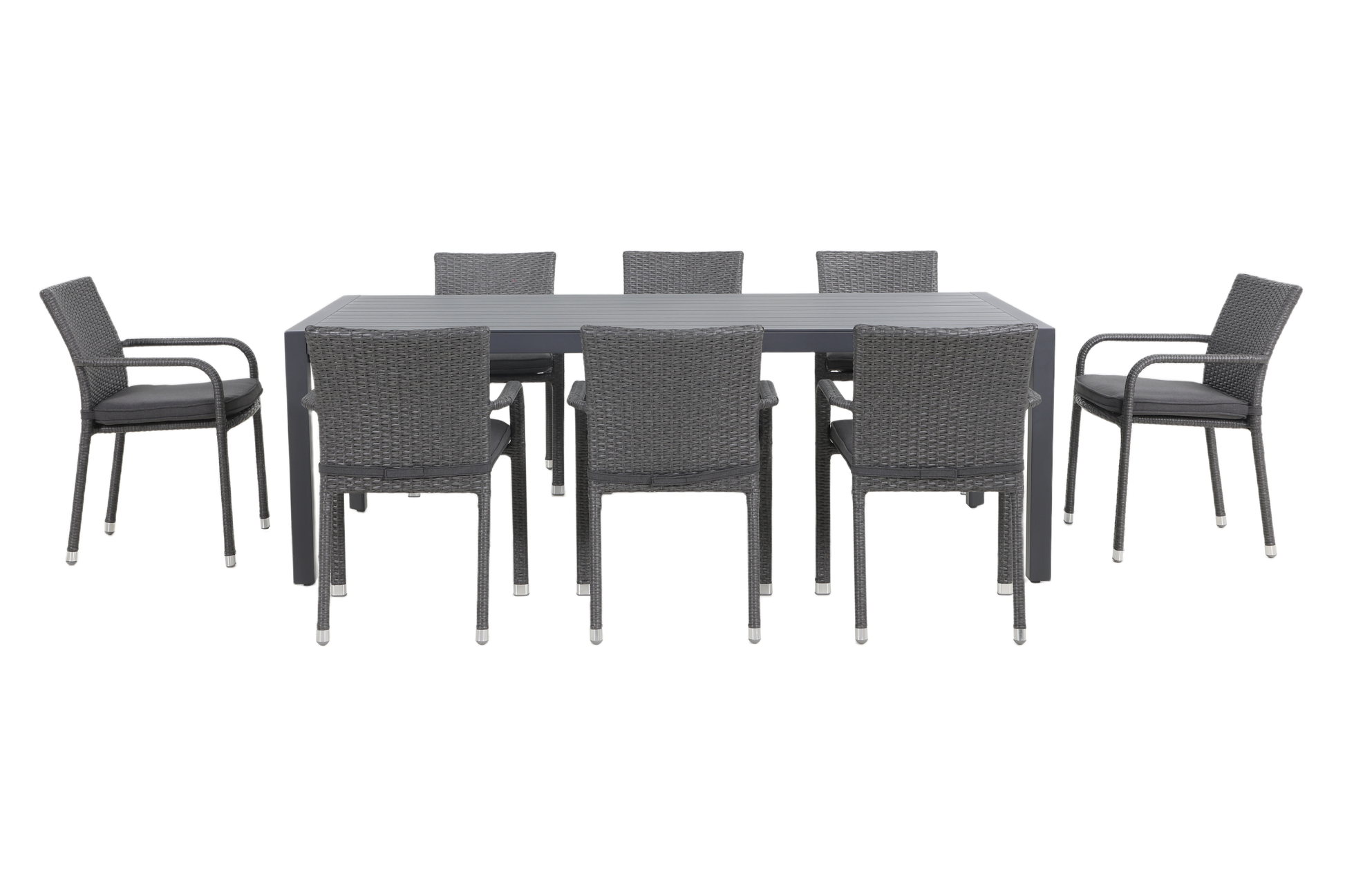 FICO IX 8-Seater Outdoor Dining Setting - Front view on a white background
