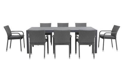 FICO IX 8-Seater Outdoor Dining Setting - Front view on a white background