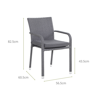 FICO Stackable Outdoor Dining Chair Dimensions