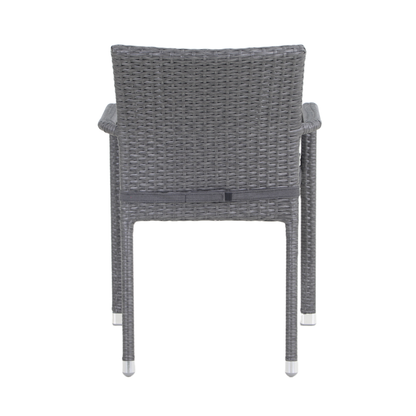 FICO Stackable Outdoor Dining Chair - Rear profile on a white background