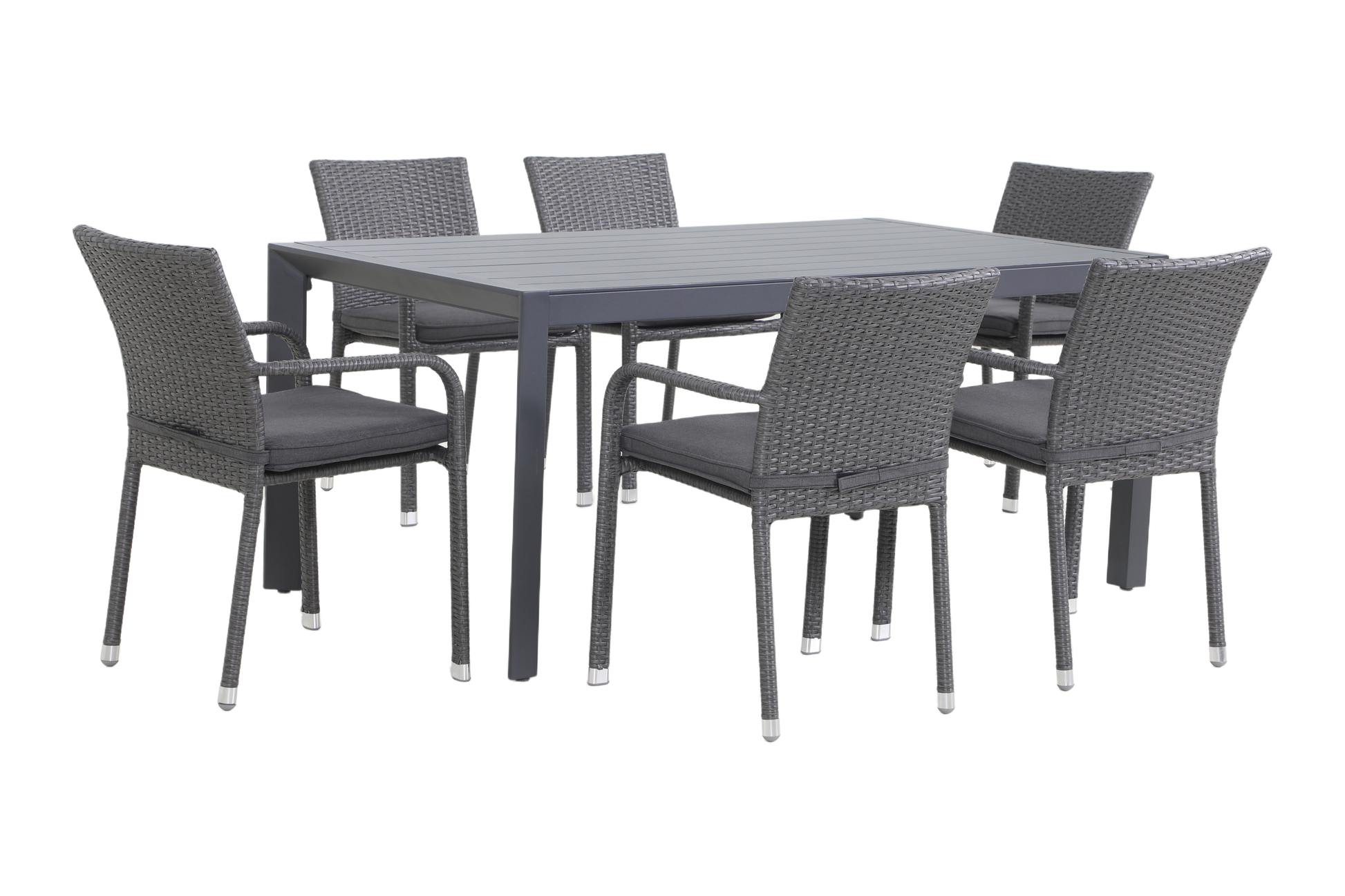 FICO VII 6-Seater Outdoor Dining Setting - Angle view on a white background