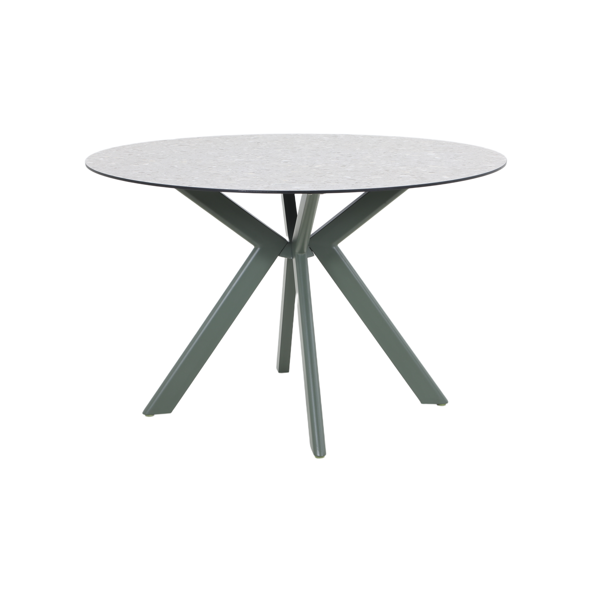 FRAGMA VII 6-Seater Outdoor Round Dining Setting in Pine Green - Round Dining Table Detail