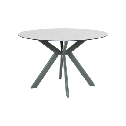 FRAGMA VII 6-Seater Outdoor Round Dining Setting in Pine Green - Round Dining Table Detail