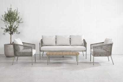 HESTIA IV 5-Seater Outdoor Lounge Setting on a light grey porcelain paved terrace