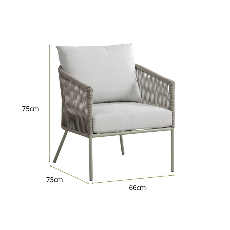 HESTIA IV 5-Seater Outdoor Lounge Setting - Single Lounge Dimensions