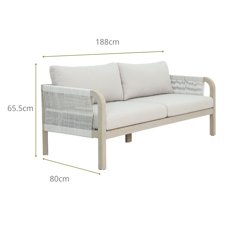 HOSTA IV 4-Seater Outdoor Lounge Setting- Double Lounge Dimensions