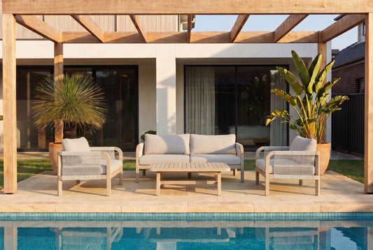 HOSTA IV 4-Seater Outdoor Lounge Setting in an alfresco backdrop