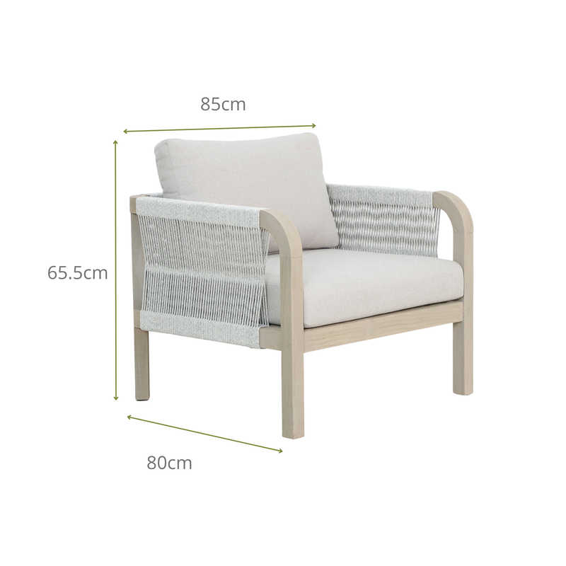HOSTA IV 4-Seater Outdoor Lounge Setting- Single Lounge Dimensions