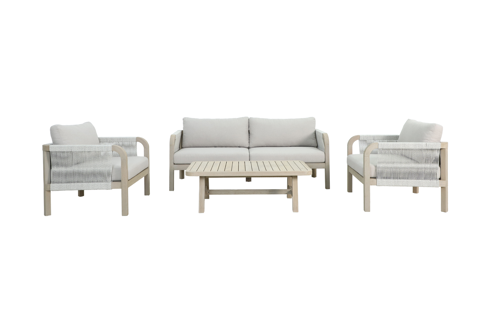 HOSTA IV 4-Seater Outdoor Lounge Setting – Front View on White Background