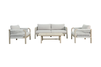 HOSTA IV 4-Seater Outdoor Lounge Setting – Front View on White Background
