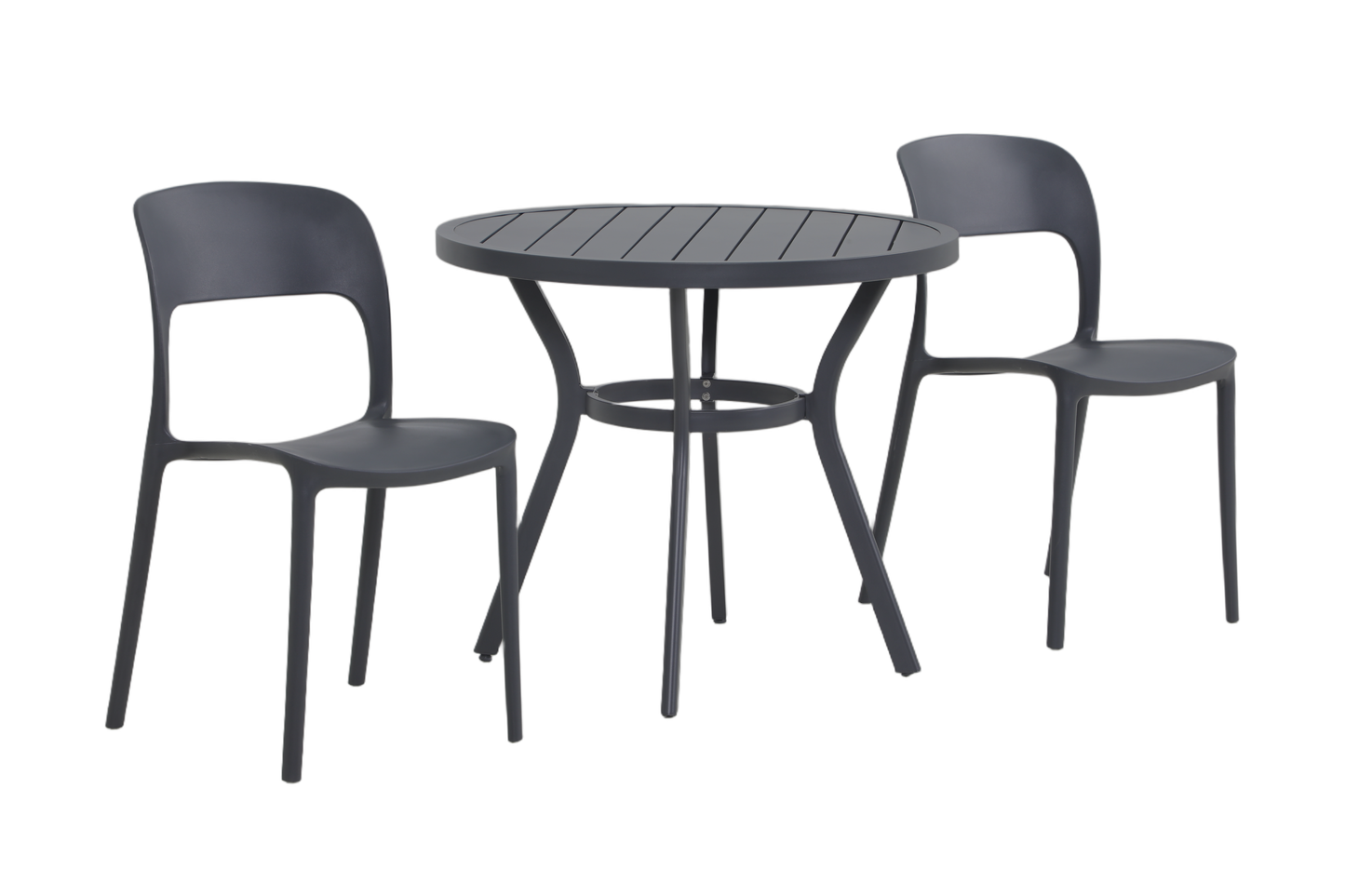 IBERIS III 2-Seater Outdoor Bistro Setting - Angle view on a white background