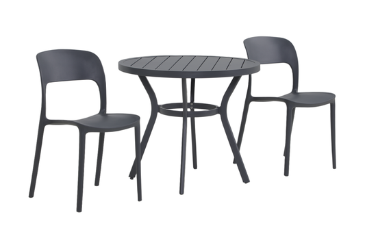 IBERIS III 2-Seater Outdoor Bistro Setting - Angle view on a white background