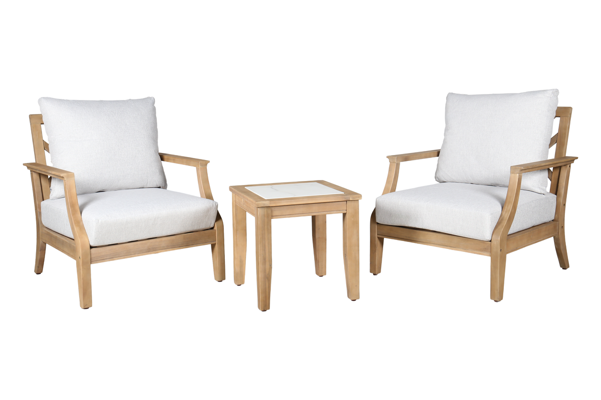 IBISCO III 2-Seater Outdoor Chat Setting - Front view on a white background