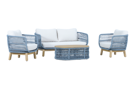LHOTSE IV 4-Seater Outdoor Lounge Setting - Angle view on a white background