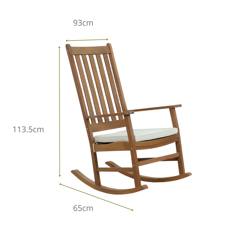 LIGUSTRO Outdoor High-back Rocking Chair