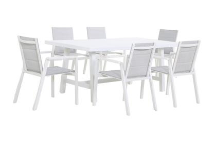 PLATANO VII 6-Seater Outdoor Dining Setting angle view on a white background