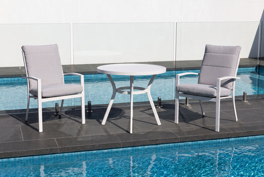 MELO III 2-Seater Outdoor Bistro Setting beside a pool