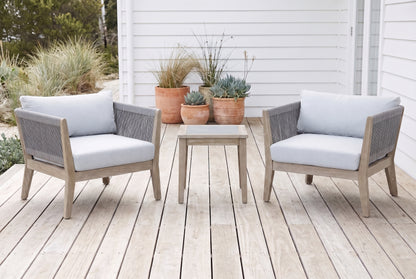MOLO III 2-Seater Outdoor Chat Setting on a light coastal timber deck