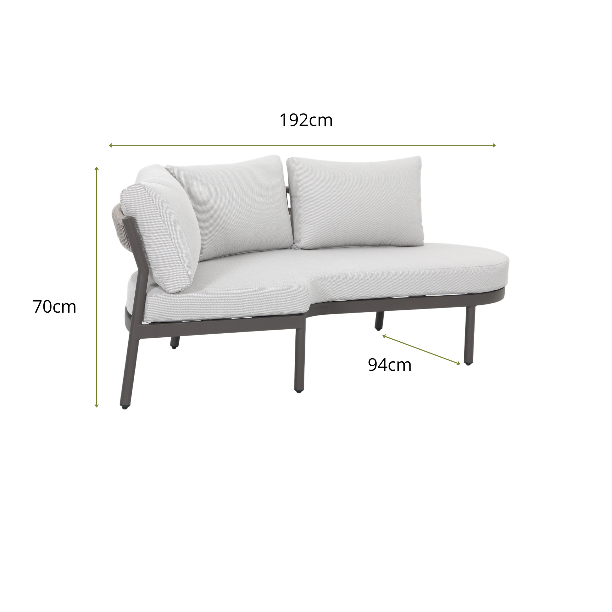 NEMORA IV 4-Seater Outdoor Modular Lounge Set - Corner Lounge Dimensions