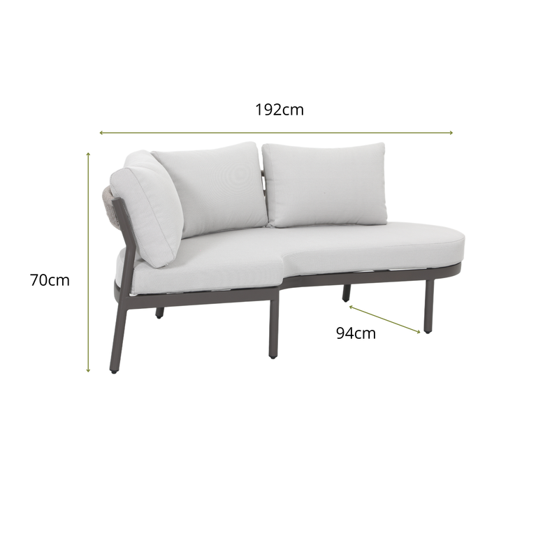 NEMORA IV 4-Seater Outdoor Modular Lounge Set - Corner Lounge Dimensions