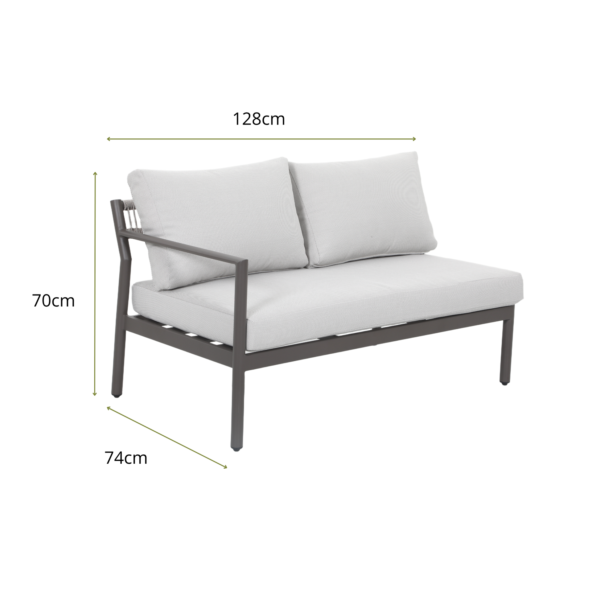 NEMORA IV 4-Seater Outdoor Modular Lounge Set - Double Right Lounge Dimensions
