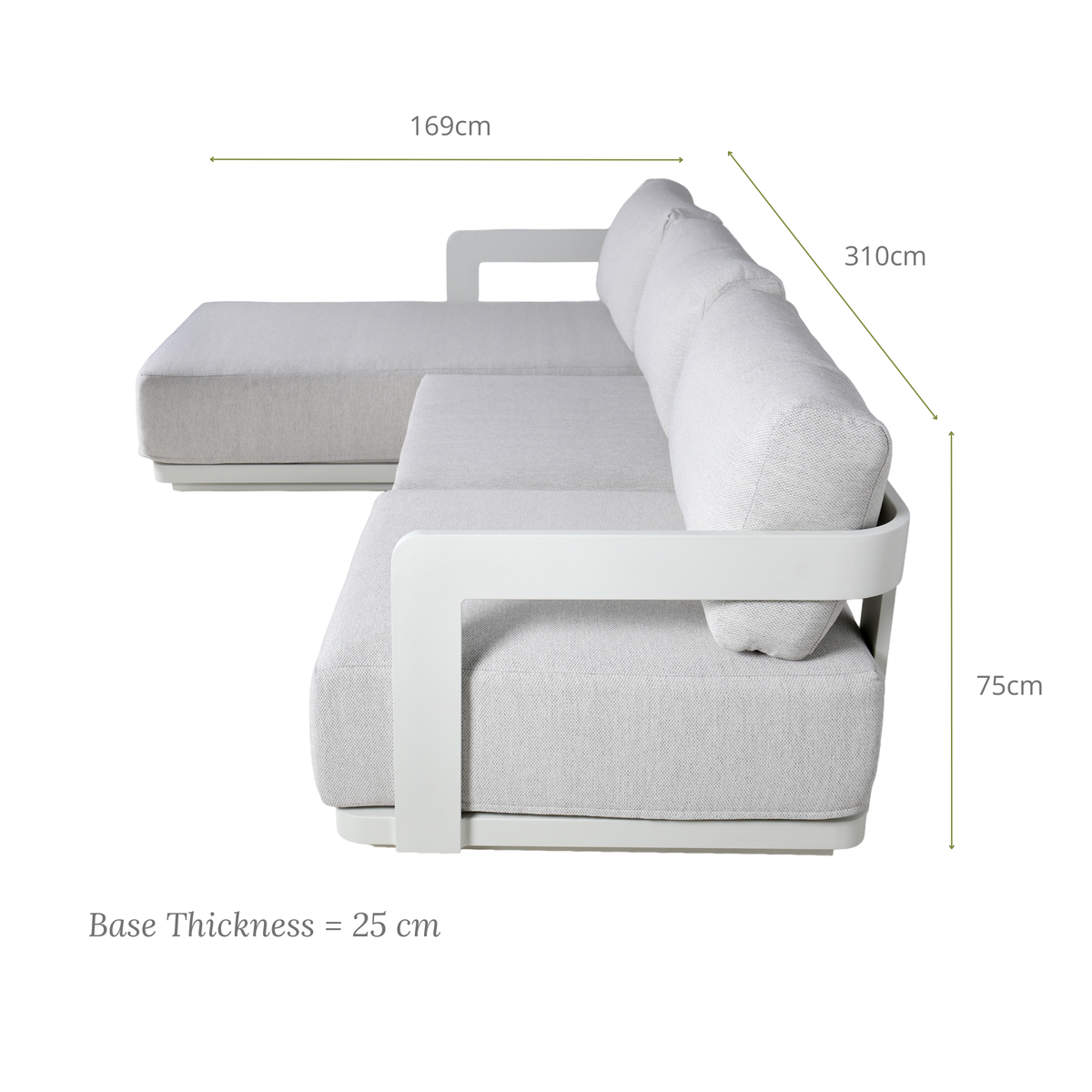 OLMO 3-Seater Outdoor Chaise Lounge