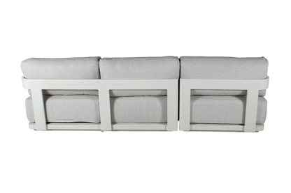 OLMO 3-Seater Outdoor Chaise Lounge - Rear view on a white background